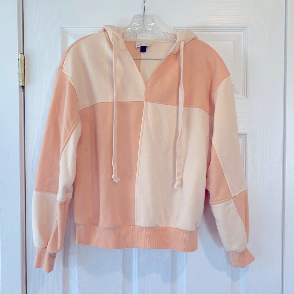 Peach Universal Thread color block hoodie, size S. Only worn once. Like new.